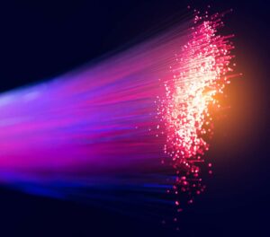 Violet neon fibre optic cable
