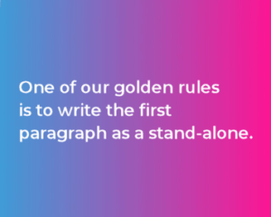 One of our golden rules excerpt