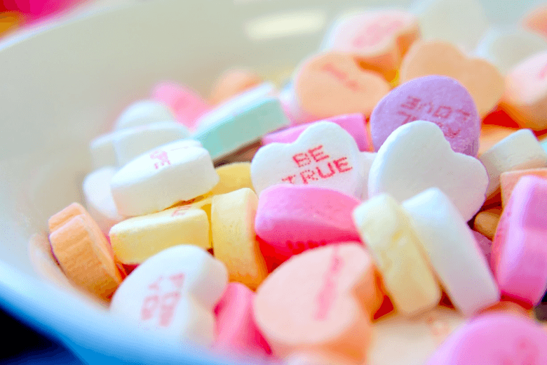 Love hearts in bowl. Understanding your stakeholders.