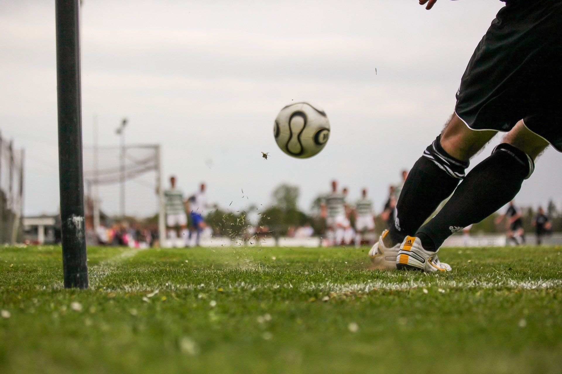 goalkeeper in a football net