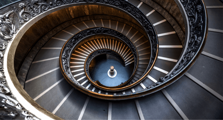 focus and perspective circular stairwell