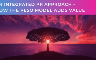 How does the PESO model help with an integrated PR approach?