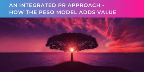How does the PESO model help with an integrated PR approach?