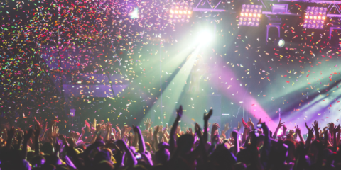 How to build brand awareness - crowd with confetti