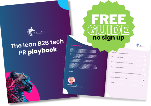 The lean B2B tech PR playbook Free Guide no sign up green badge