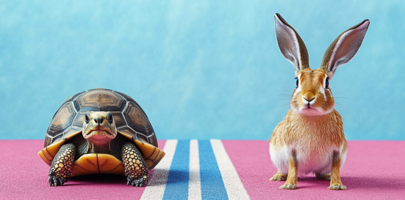 the hidden power of brand marketing depicted as tortoise in the hare and tortoise parable